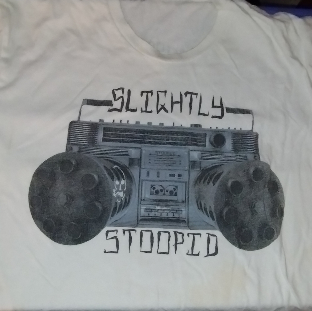 Slightly Stoopid boombox shirt & raised fist shirt bundle of 2 pre-owned shirts